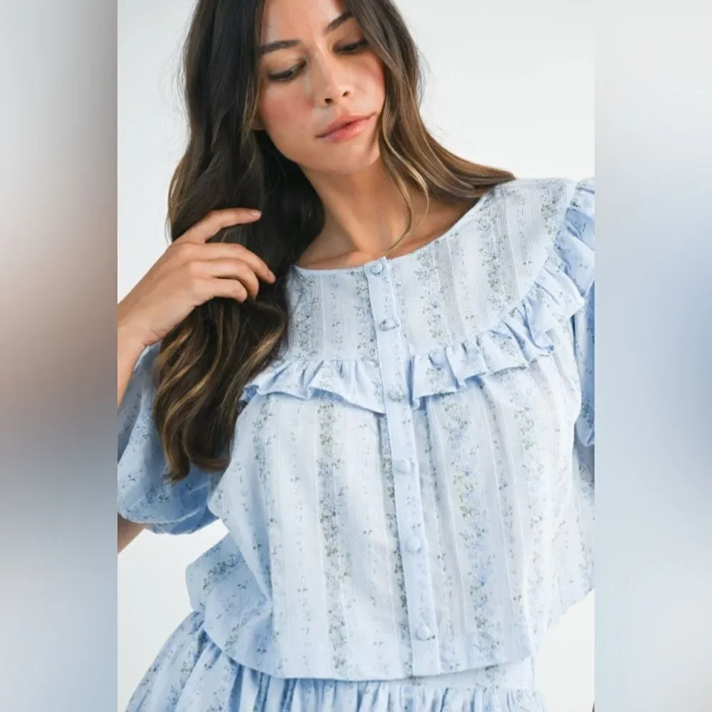 Light Blue Ruffled Two-Piece Set - Picture 11 of 16